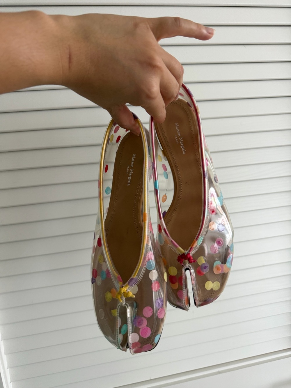 Maison Martin Margiela Clear Confetti Tabi Flats - Multicolor Dots